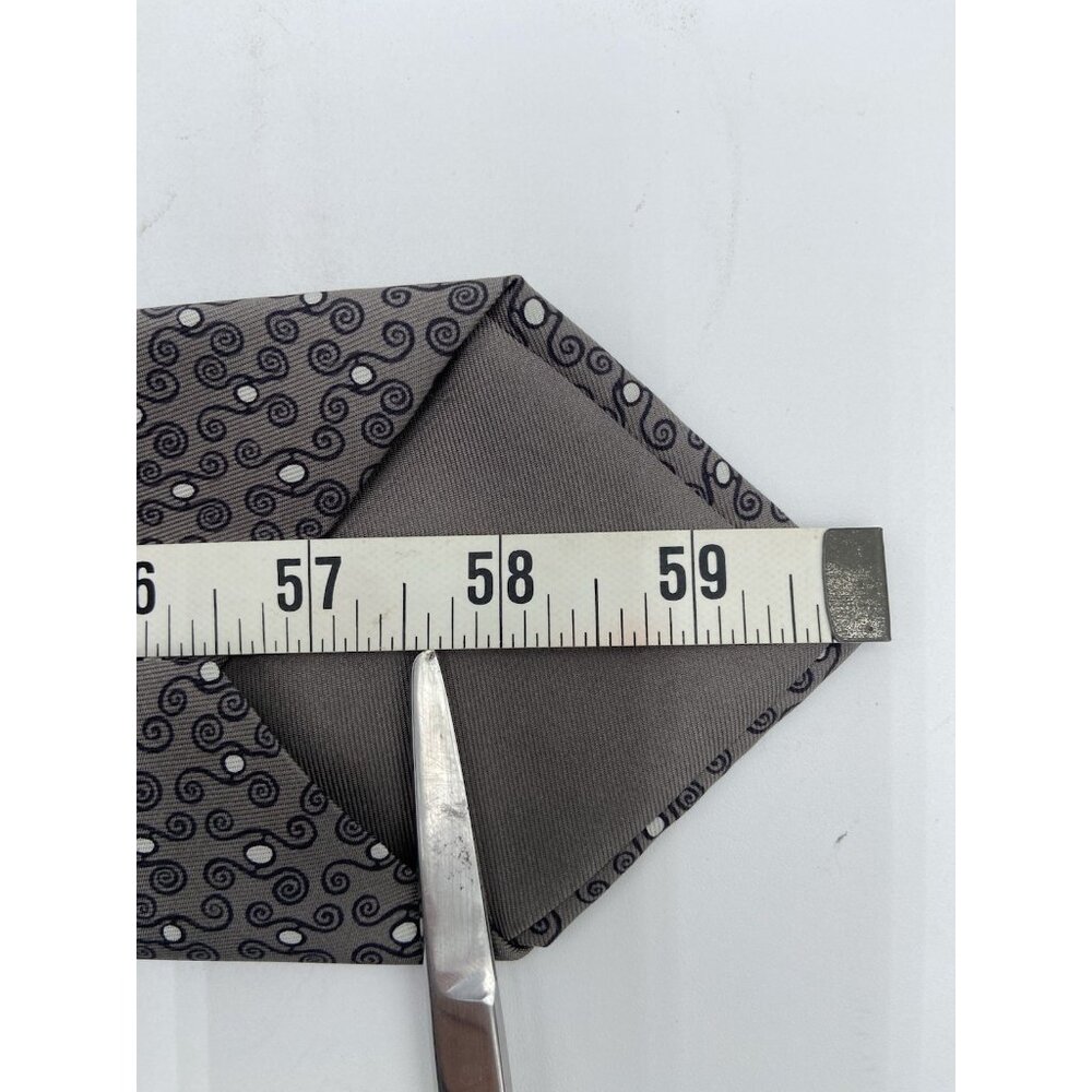 Hermès Necktie 100% Silk Tie Gray White H-Pattern Geometric Paris France EUC - Picture 8 of 8